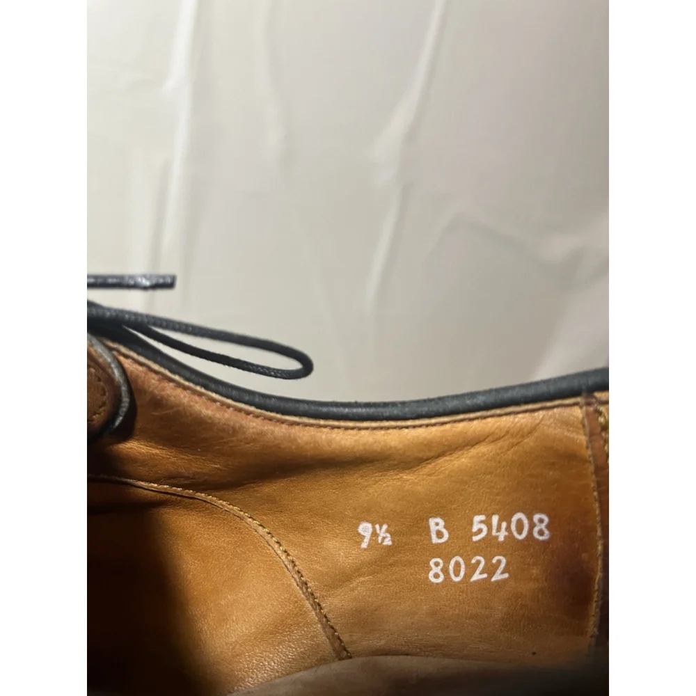 Allen Edmonds 9.5 B Mens Dress Shoes Hale Black Leather Brocade Oxfords ($425) - Picture 3 of 15